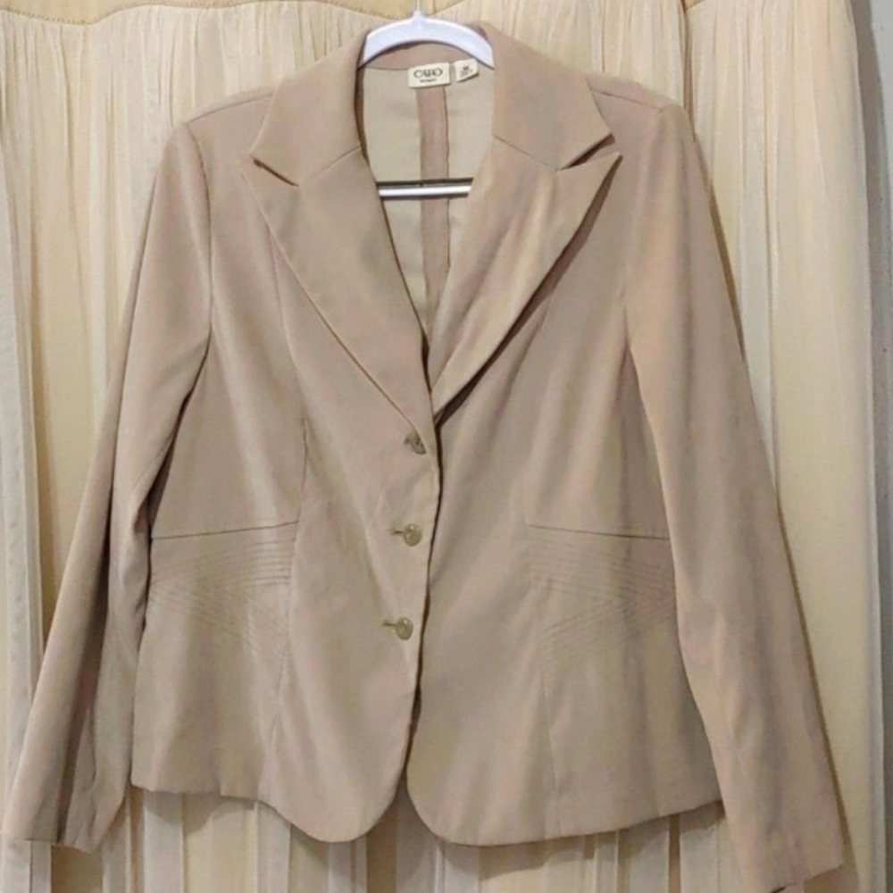 CATO, Beige Faux Suede Blazer, Size 16